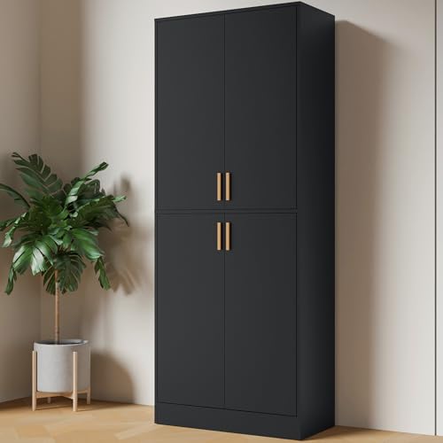 Cozy Castle 71" Tall Kitchen Pantry Cabinet with Doors and Shelves, Gray R70739