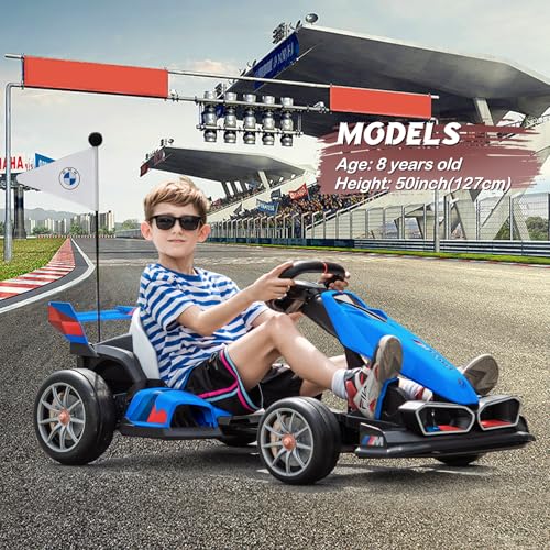 BMW Licensed 36V Electric Drift Go Kart for Kids, 7.5 MPH, Black W284