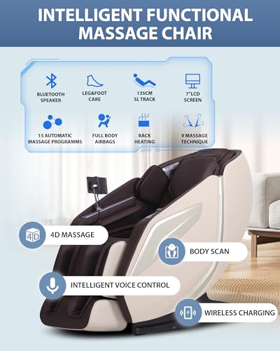 4D Massage Chair Full Body Zero Gravity SL Track Black Y3071