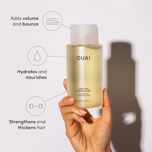 OUAI Fine Shampoo and Conditioner Set - Sulfate Free for Fine Hair, 10 Fl Oz T257