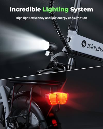 isinwheel U1 Folding Electric Bike, 500W Motor, 20 mph, Black O499