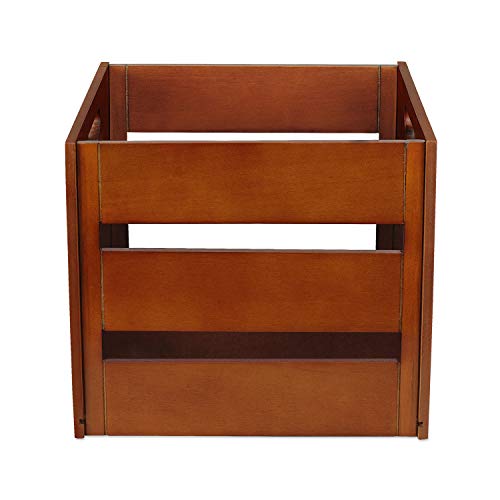 Victrola Wooden Record Crate Tabletop Vinyl Album Holder, Espresso P572466