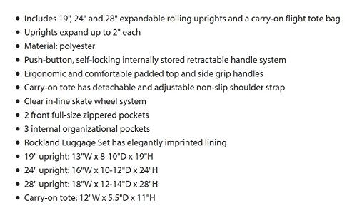 Rockland Journey Softside Upright Luggage Set, Expandable, 4-Piece K56322