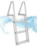 CO-Z 3 Step Removable Dock Ladder, Pontoon Boat Ladder with 350lb Load, Aluminum Swim Ladder with Wide Step & Nonslip Tread, Quick Release Dock Stair for Lake Swimming Pool Marine Boarding
