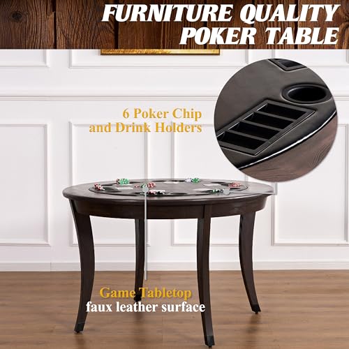 Barrington Folding Poker Table with Padded Rail and Felt Playing Surface D15193