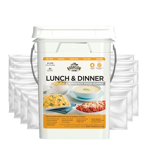 AUGASON FARMS Emergency Food Supply Bucket, 92 Servings, Dehydrated Meal Kit O5883