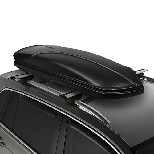 DNA MOTORING Rooftop Cargo Box Lockable Car Top Storage Case 110 Lbs Textured Black P1853
