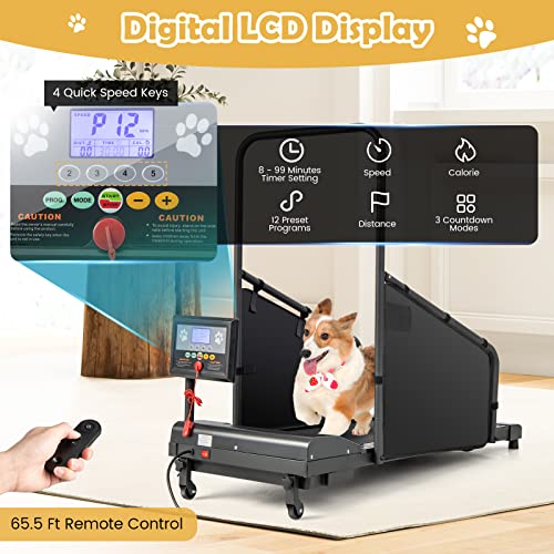 Goplus Dog Treadmill Pet Running Machine for Small/Medium Dogs Indoor Exercise with Remote Control N151