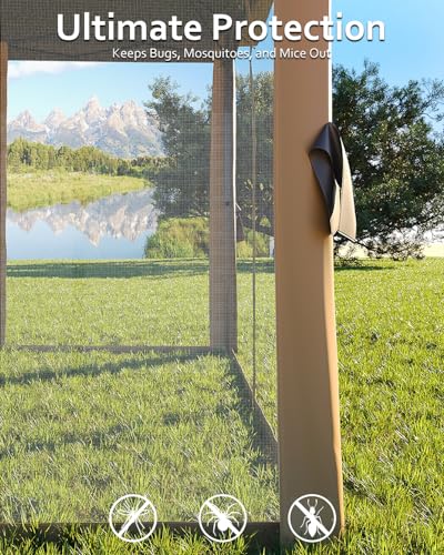 Pop Up Gazebo Tent with Mosquito Netting, Water & UV Resistant - Khaki J83860