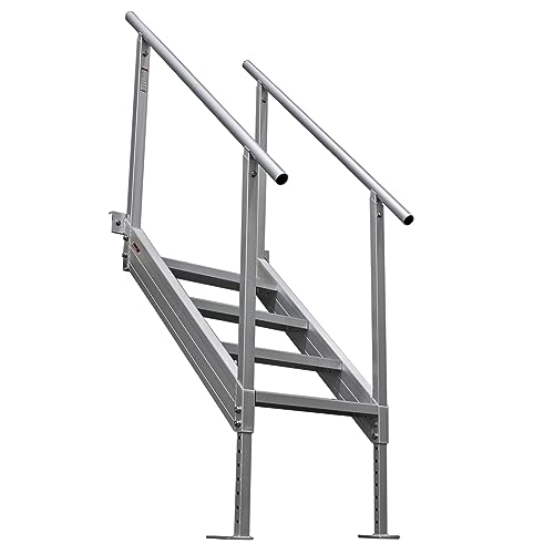 Extreme Max 3005.3843 Universal Mount Aluminum Dock Stair 4-Step X6977