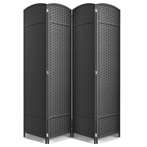 Sorbus 8-Panel Black Room Divider, 6 ft Tall Folding Privacy Screen T242