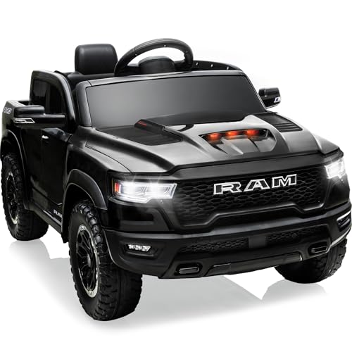 12V Licensed Ram 1500 Ride on Truck for Kids with Parent Remote Control, Black I703183