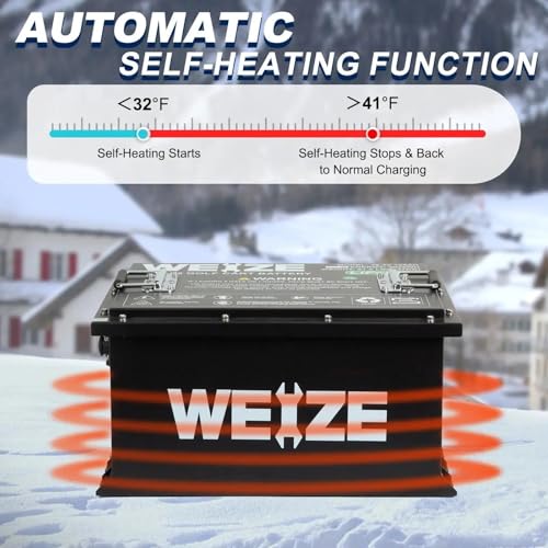Weize 12V 100Ah LiFePO4 Lithium Battery with Smart BMS D8810