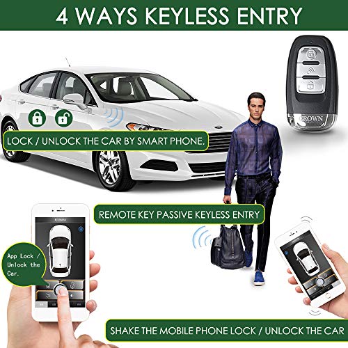 Universal Remote Starter Kit PKE Passive Keyless Entry Push Button Car Alarm System B38407