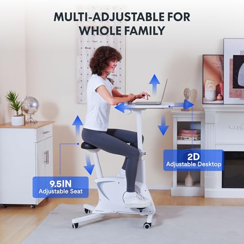 FLEXISPOT V9 3-in-1 Exercise Bike, Under Desk Bike, Indoor Cycling, 350LBS Capacity, White X192