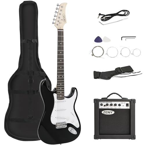 ZENY 39" Full Size Electric Guitar with Amp, Case and Accessories Pack, Blue V510838