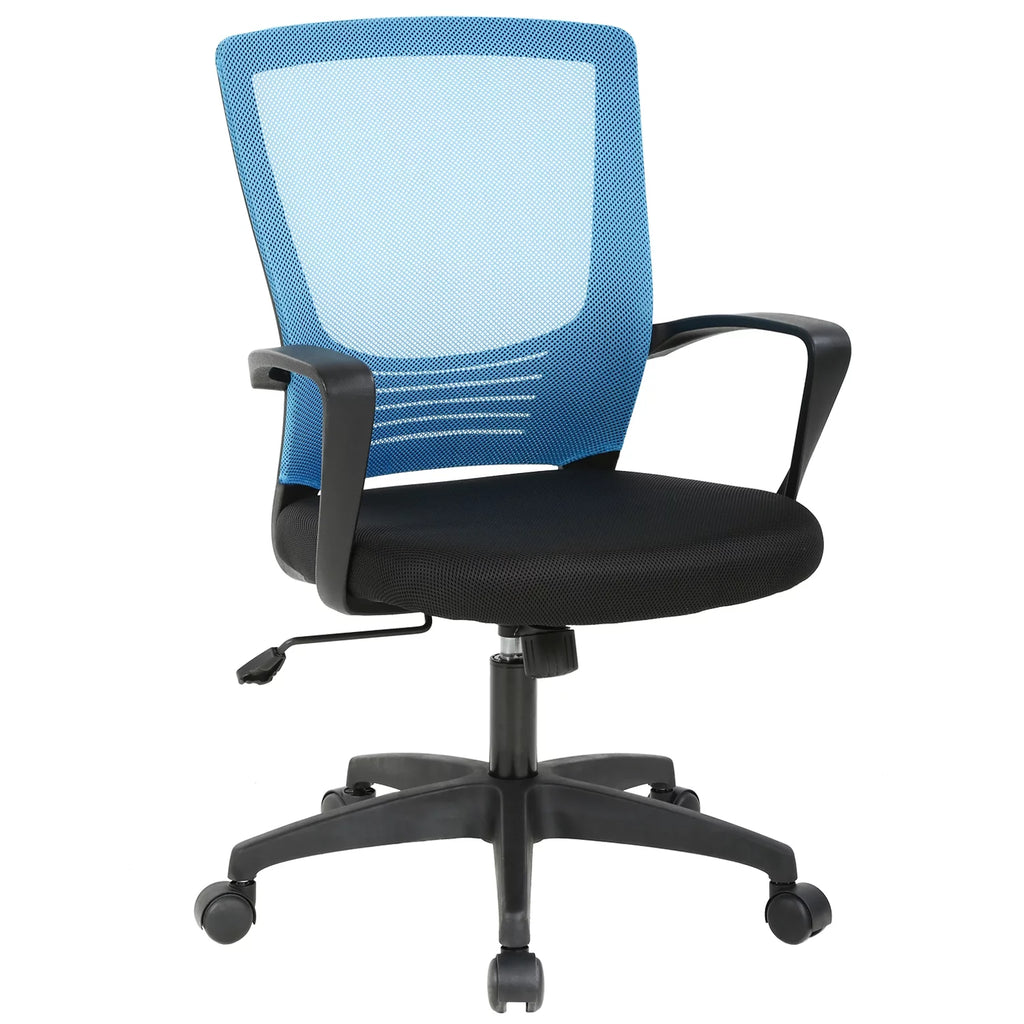 Office Chair Ergonomic Desk Chair Cheap Computer Chair Rolling Swivel Executive Chair Armrest Mesh chair Adjustable Stool for Back Support, Blue