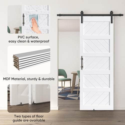 JUBEST 36" x 84" Sliding Barn Door Kit with Hardware, Black R91690