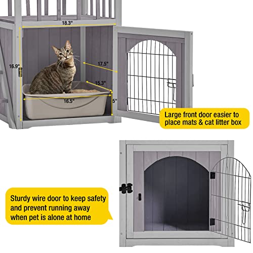 Aivituvin Cat House Outdoor Indoor Insulated Shelter with Escape Door R3178