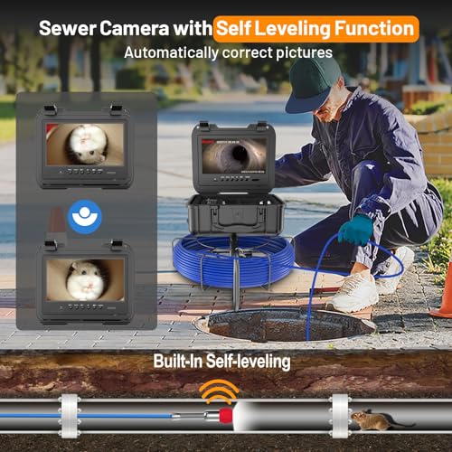 Anysun 9" HD Self-Leveling Sewer Camera 100FT with DVR Recorder V8857