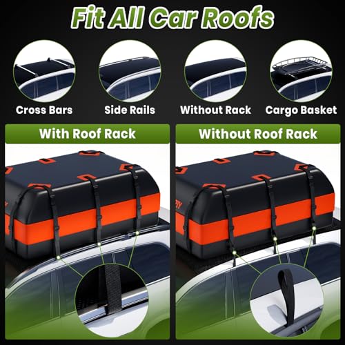 21 Cubic Feet Car Rooftop Cargo Bag Carrier with Waterproof Zip, Blue K43895