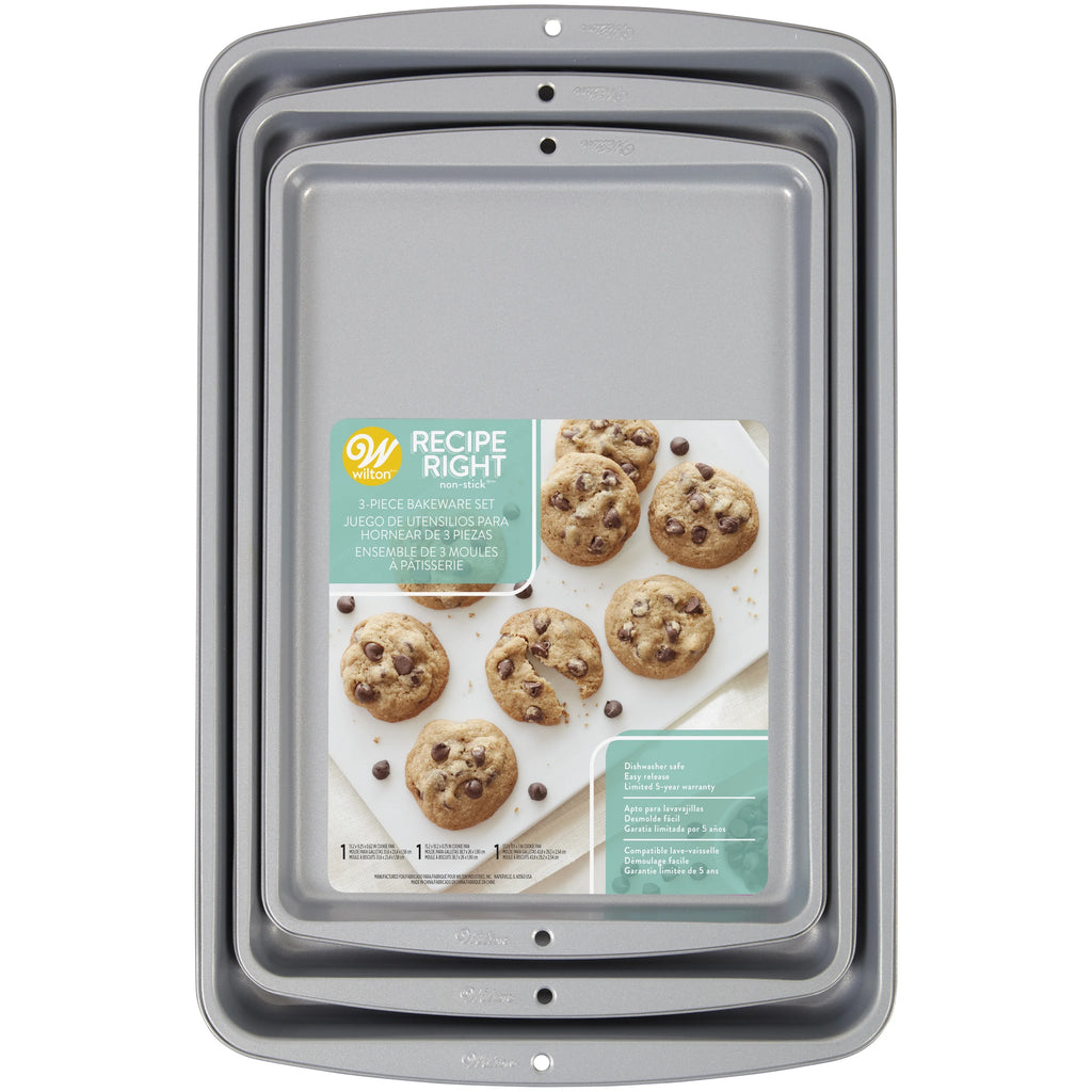 Wilton Recipe Right Non-Stick Cookie Sheet Set, 3-Piece B5277