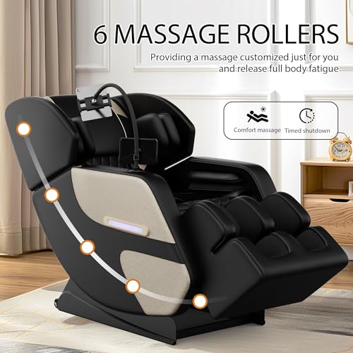 Gold Full Body Massage Chair with Airbags and Foot Roller C8518