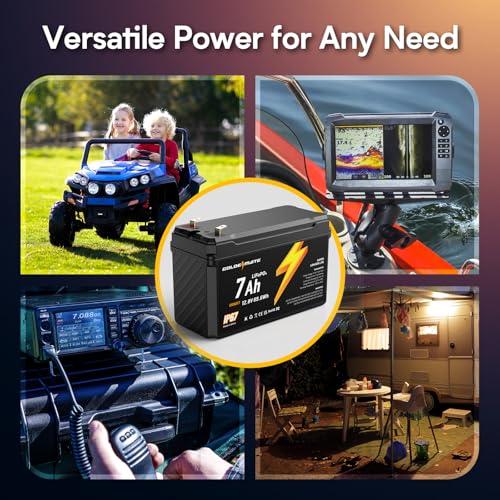 12V 7Ah LiFePO4 Deep Cycle Battery with Built-in BMS, IP67 Waterproof R689