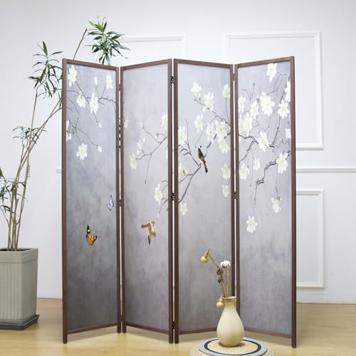 6 Panel Room Divider Screen, Double Faced, Mountain Landscape, 67" H x 94.5" W B114