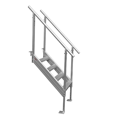 Extreme Max 3005.3843 Universal Mount Aluminum Dock Stair 4-Step X6977