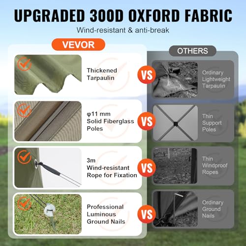 VEVOR Pop Up Gazebo Screen Tent 10x10ft with Mosquito Netting B21209