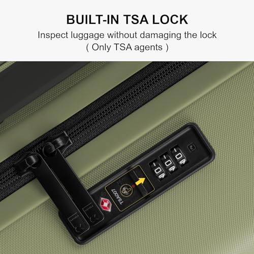 LEVEL8 Hard Shell Carry-On Luggage with TSA Lock, 20 Inch, Black V41961