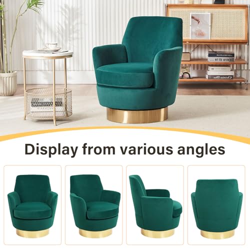 Swivel Barrel Chair Set of 2, Modern Velvet Accent Chairs, Orange P5409