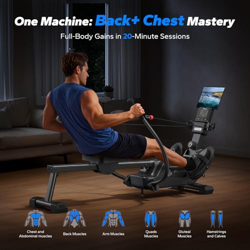 MERACH Magnetic Rowing Machine for Home, Ultra-Quiet with App G92205