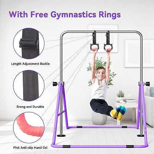 FBSPORT Gymnastics Bar for Kids, Adjustable Height, Folding W6973