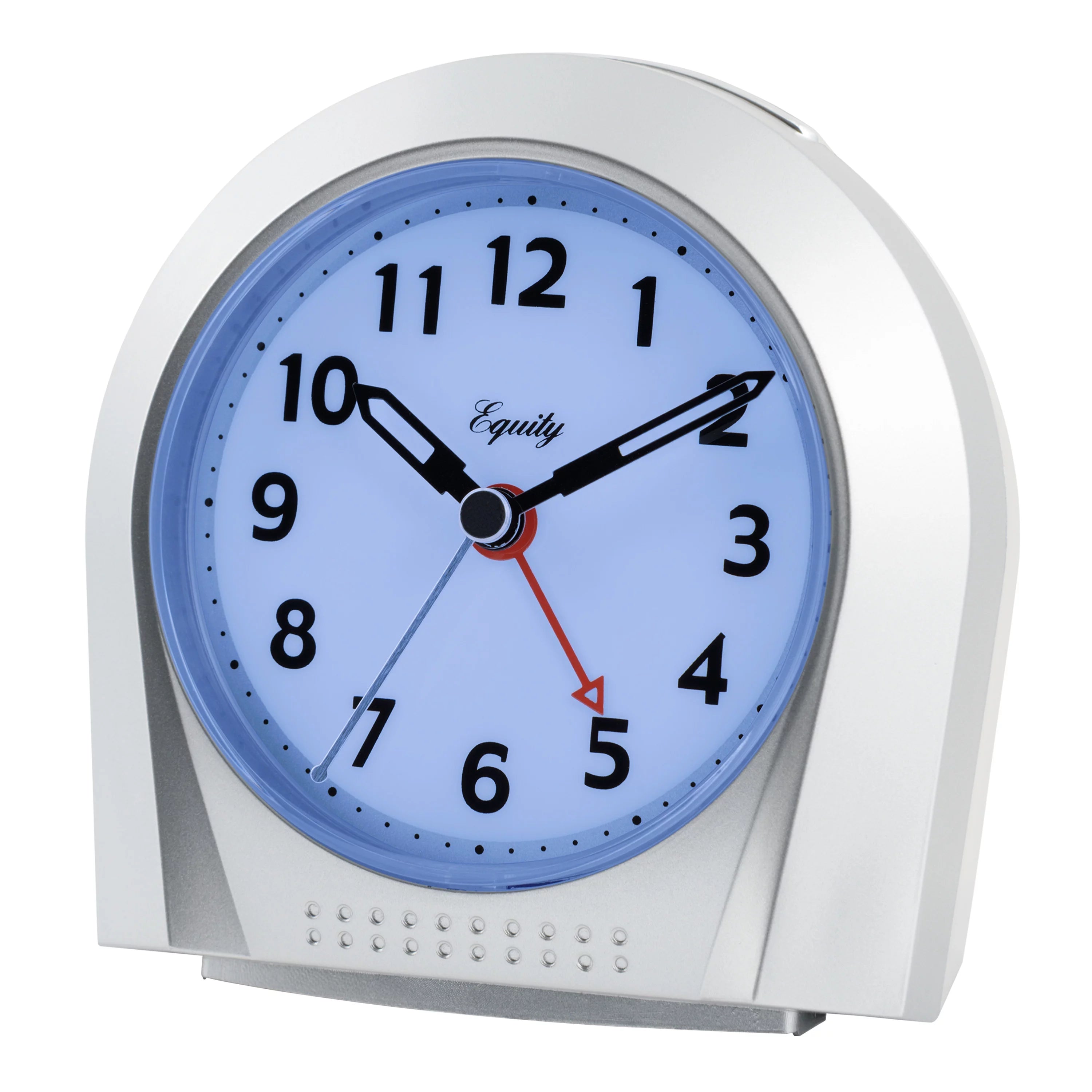 Equity by La Crosse Silver Silent Sweep Night Vision Alarm Tabletop Clock T3109