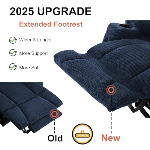 MCombo Zero Gravity Power Recliner Chair with Heat and Vibration Massage, USB & Type C Ports, Cup Holders, Fabric 8015 (Brown) Z599462