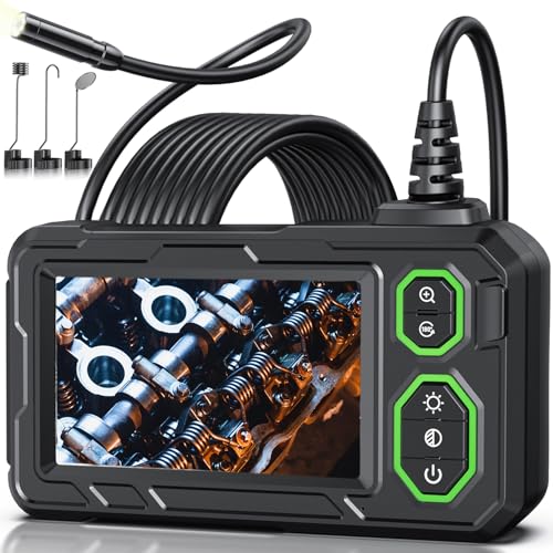 Endoscope Camera with Light, 4.3" HD Borescope, IP67 Waterproof, 16.4ft Semi-Rigid (Green) I7760