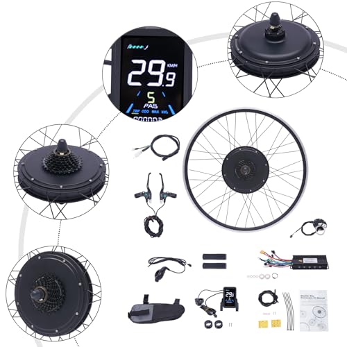 Electric Bike Conversion Kit 48V 1000W 700C Front/Rear Hub Motor with LCD Display R6066