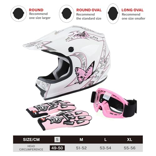SLMOTO Dot Youth Kids Motocross Helmet Red Spider Design with Goggles and Gloves F254987