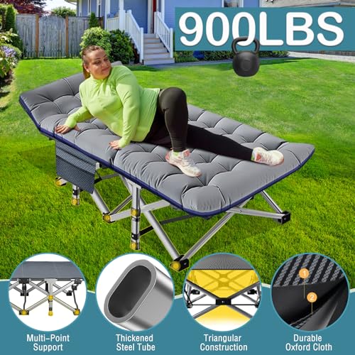 NAIZEA Folding Camping Cot for Adults, Adjustable Reclining Chair N72576