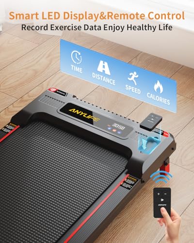 Anylife Walking Pad Treadmill, 2.5HP Portable Under Desk Treadmill with LED Display T5091