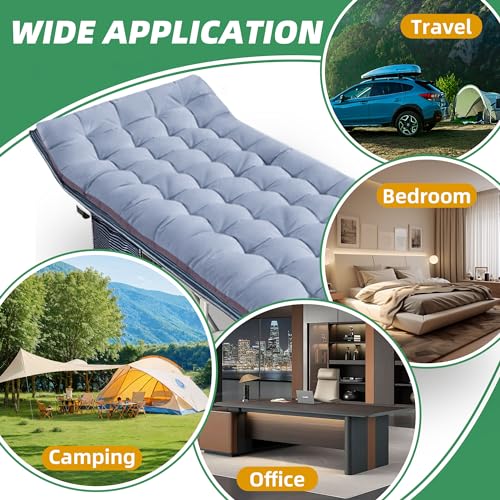 Camping Cot with Thick Pad, Folding Bed, Heavy Duty with Carry Bag I101