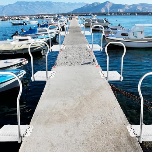 Folding Boat Boarding Platform with Handrail 500LBs Non-Slip Steel Z8149