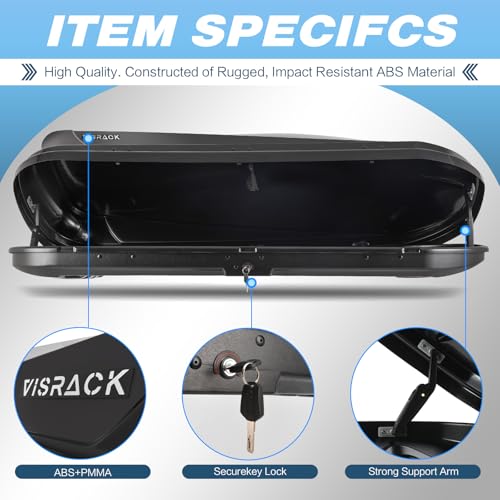 White Rooftop Cargo Box Carrier 21 Cubic Feet Dual Side Opening Waterproof Y6692