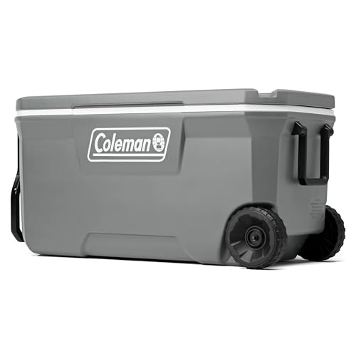 Coleman Classic Series Insulated Rolling Cooler, 65-Quart, Leak-Resistant F832
