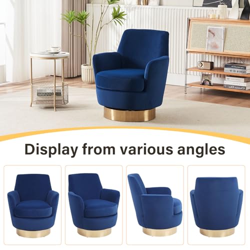 Swivel Barrel Chair Set of 2, Modern Velvet Accent Chairs, Orange P5409