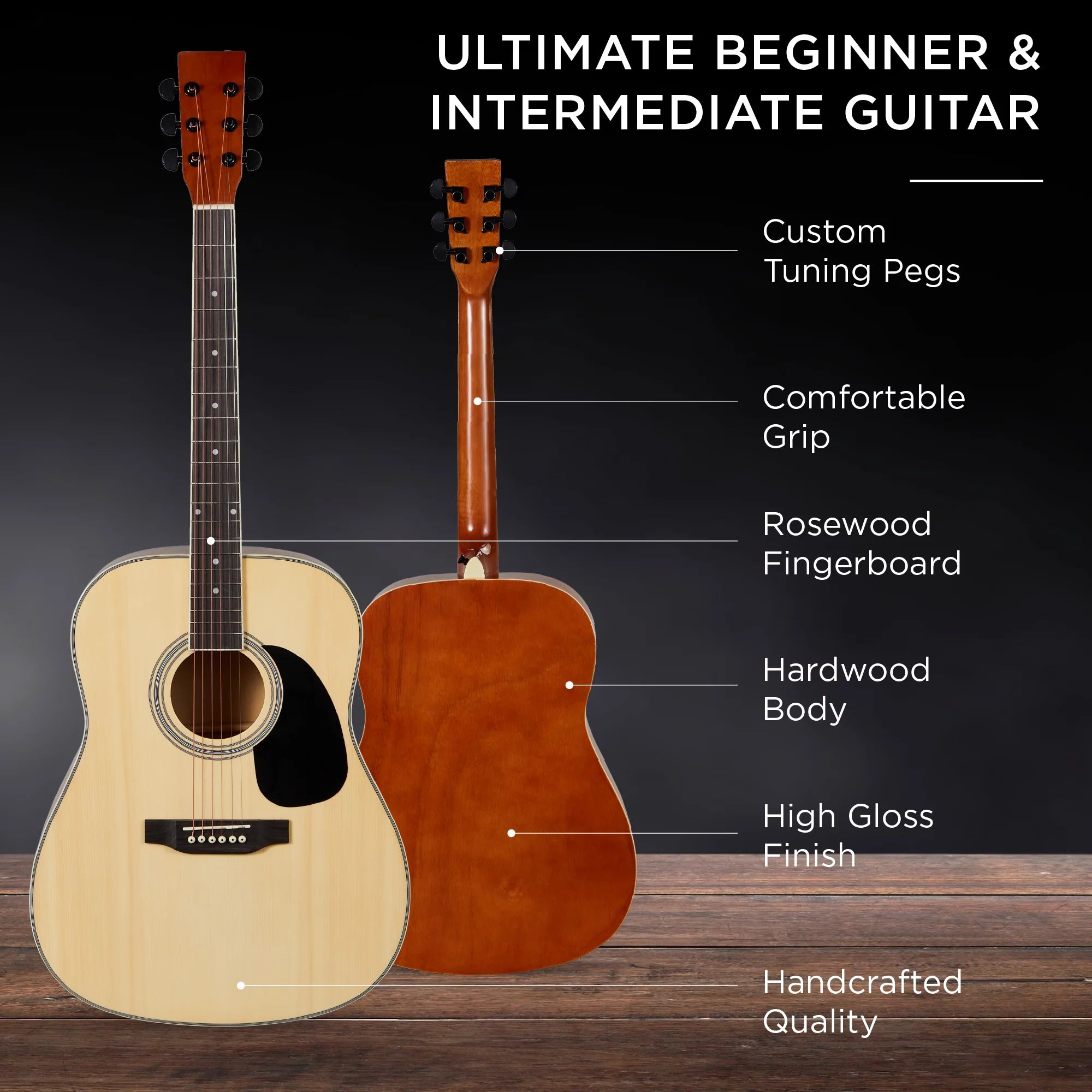 Best Choice Products 41in Full Size All-Wood Acoustic Guitar Starter Kit P54756