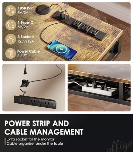 OffiGo 63 Inch L Shaped Electric Standing Desk with Drawers, Black O5647