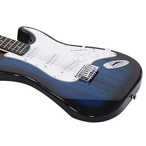 ZENY 39" Full Size Electric Guitar with Amp, Case and Accessories Pack, Blue V510838